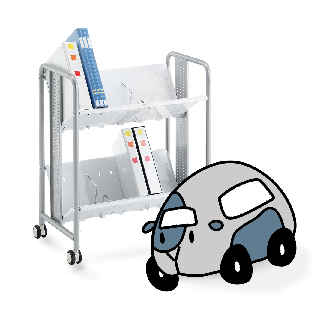 靜音腳輪型耐重型雙層文件收納車車