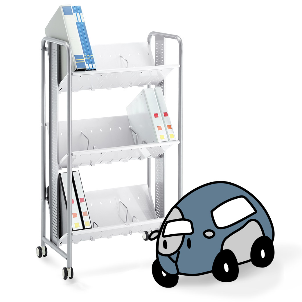 靜音腳輪型耐重型三層文件收納車車