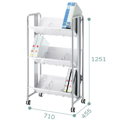 靜音腳輪型耐重型三層文件推車 文件推車 居家辦公收納 日本林製作所
